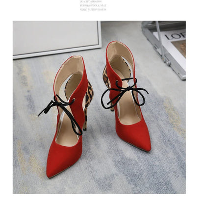 New  Fashion Super High Heel Pointed Lace-up High Heel