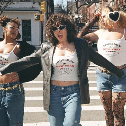 Y2k  Gothic Graphic Letter Print Casual Grunge 90s Streetwear Slim Crop Top