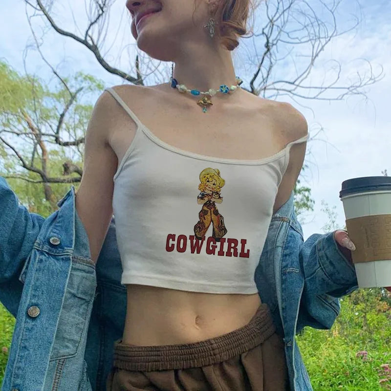 Y2k  Gothic Graphic Letter Print Casual Grunge 90s Streetwear Slim Crop Top