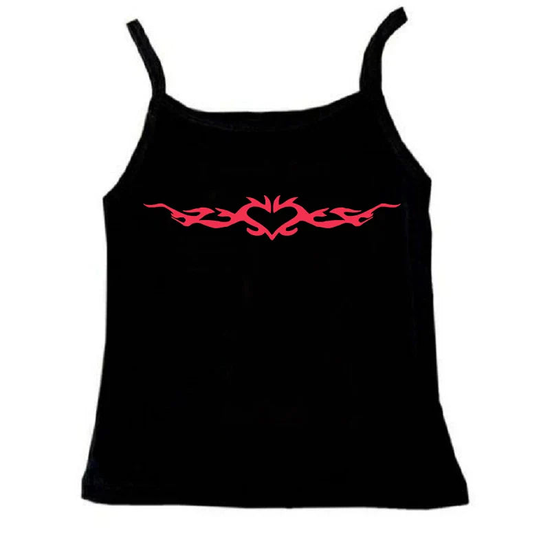 Y2k  Gothic Graphic Letter Print Casual Grunge 90s Streetwear Slim Crop Top