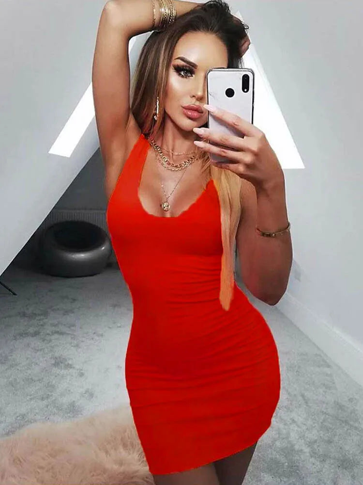 Women's Casual Summer autumn Sleeveless Mini  Midi Dresses