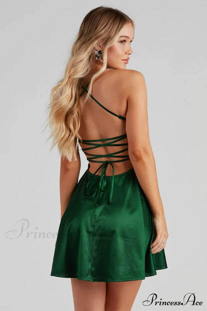 A Moment In Satin Skater Dress
