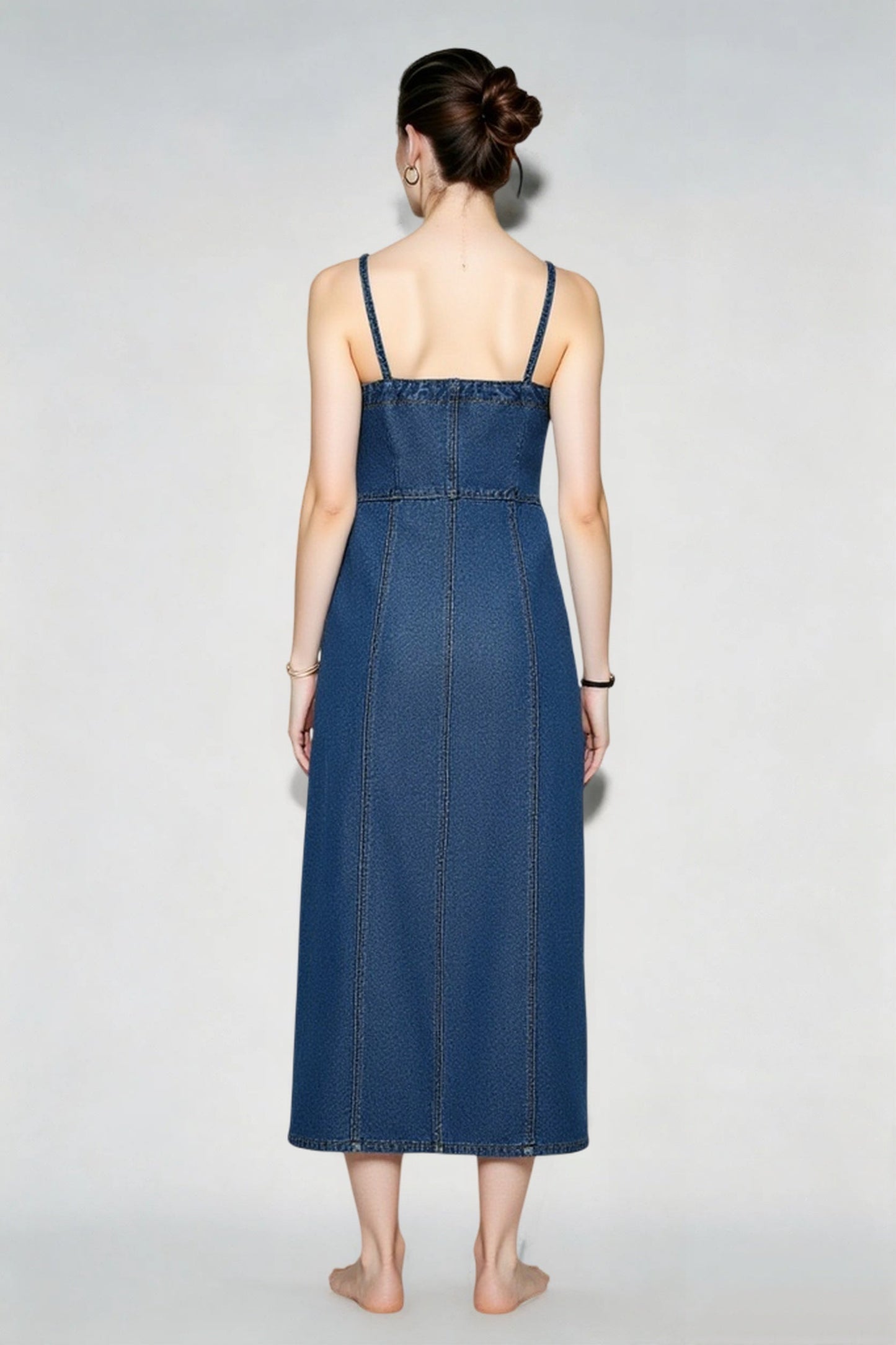 Sleeveless Washed Denim Dress