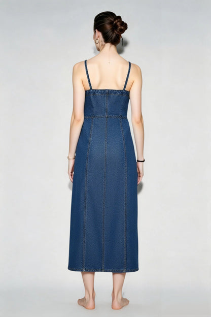 Sleeveless Washed Denim Dress