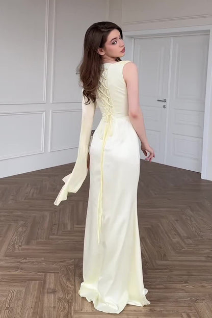 Vestido de fiesta de chifón con un solo hombro