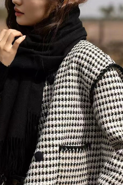 Chaqueta Corta de Tweed y Pata de Gallo
