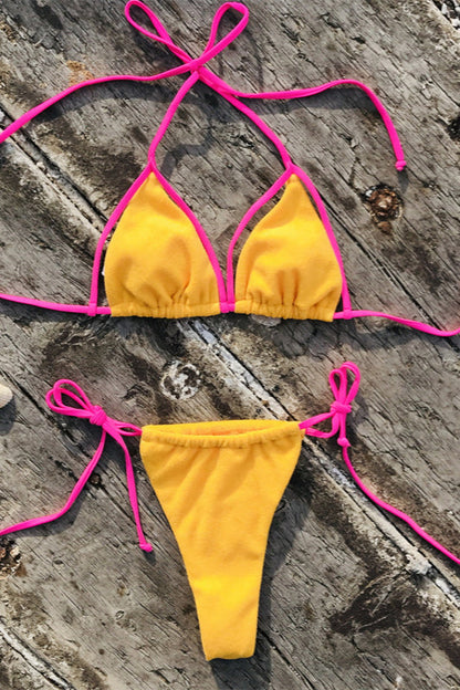 Conjunto de bikini liso de Terry