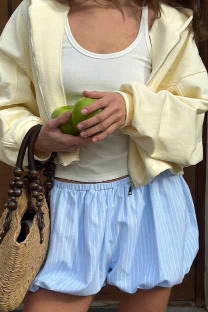 Pantalones cortos sueltos elegantes de globo a rayas
