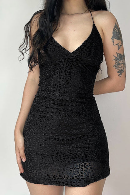 Sheer Backless Gothic Dress