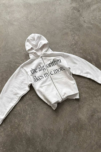 Sudadera con capucha de bloque de color Chic con estampado de letras divertido