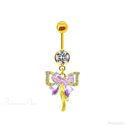 AB Butterfly Lunar Pink Gothic Belly Ring