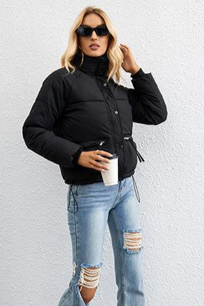 Short Stand Collar Puffer Coat