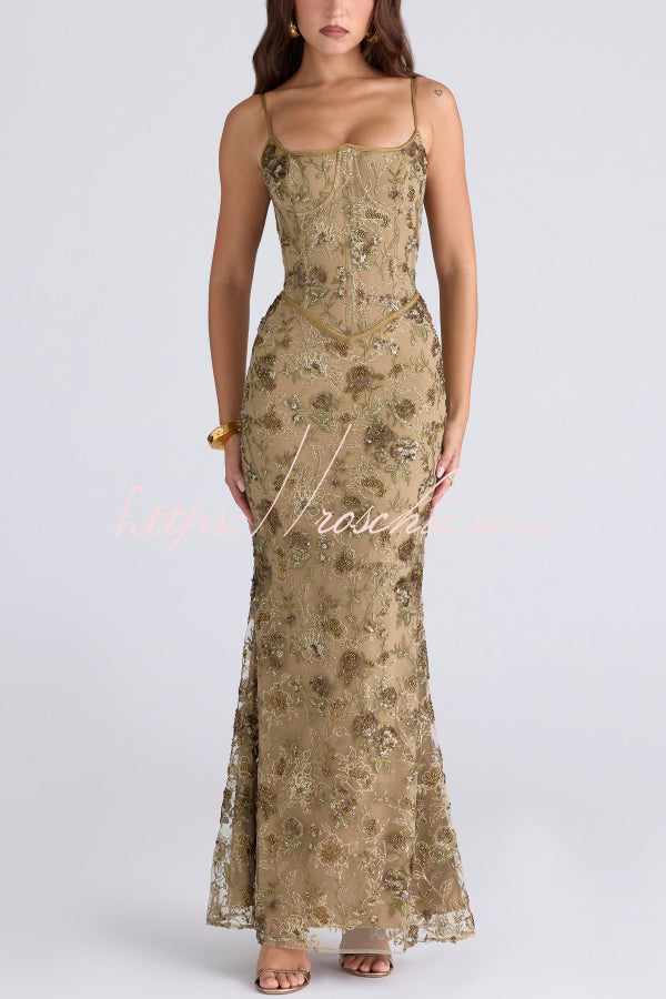 Stylish Sleeveless Halter-neck Slim-fit Backless Tie-up Elegant Maxi Dress