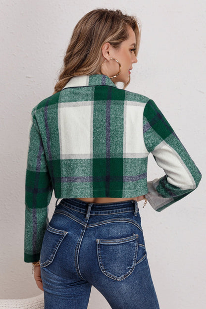 Chaqueta casual de manga larga a cuadros