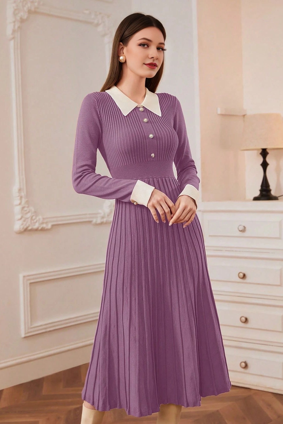 Vestido de punto A-line vintage