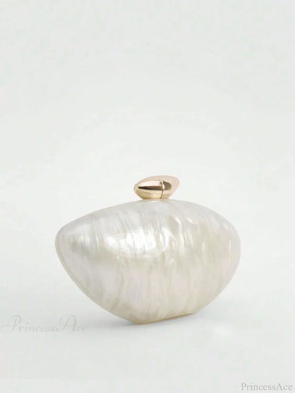 Acrylic Egg Shaped Designer Evening Party Handbag Pearl Shell Purse