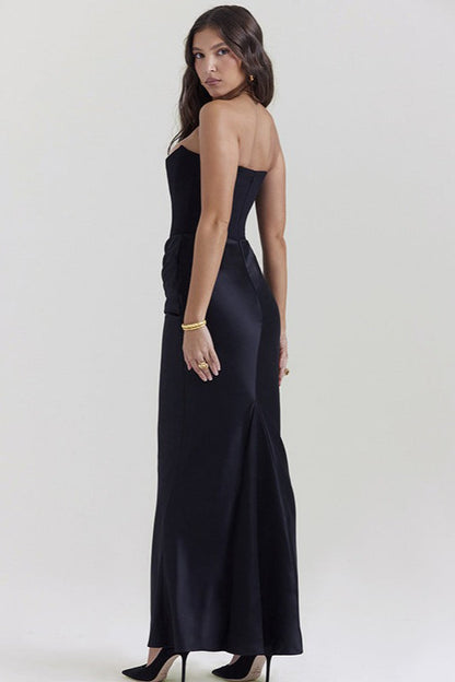 Backless Cinched Waist Maxi Dress