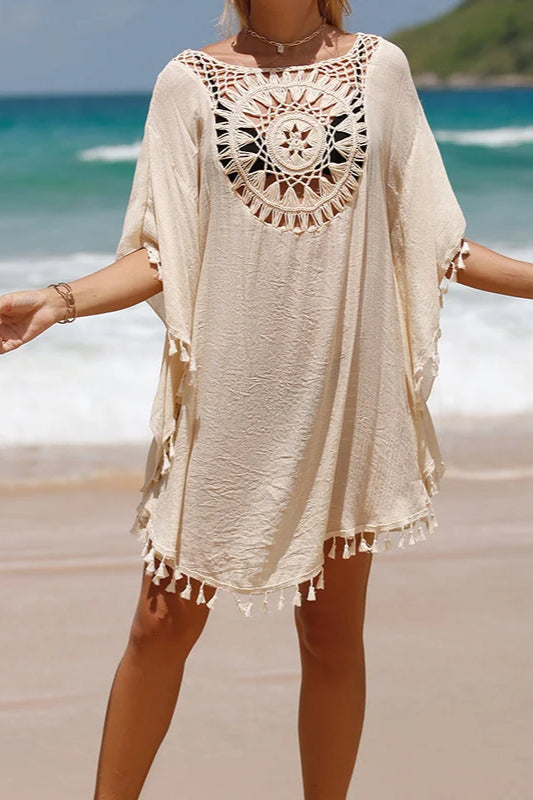 Vestido playero de ganchillo estilo bohemio