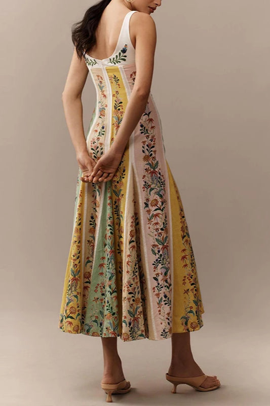 Vestido bohemio halter con estampado floral