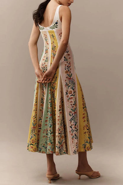 Vestido bohemio halter con estampado floral