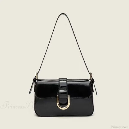 Adjustable Strap Patent Leather Satchel Bag
