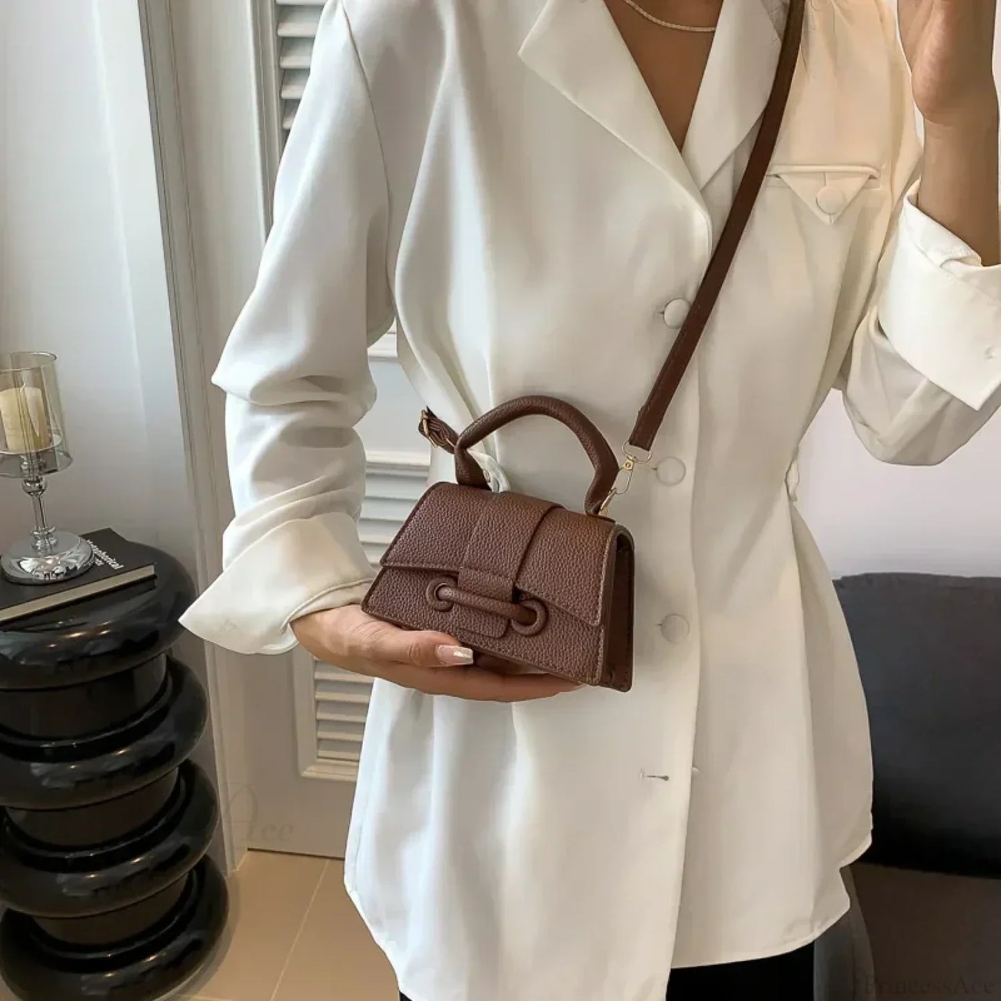 Advanced Solid Shoulder Clutch Mini Purse Handbag