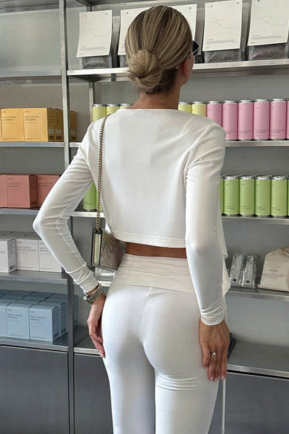 Conjunto de dos piezas de corbata sólida elegante y acampanada de tiro alto