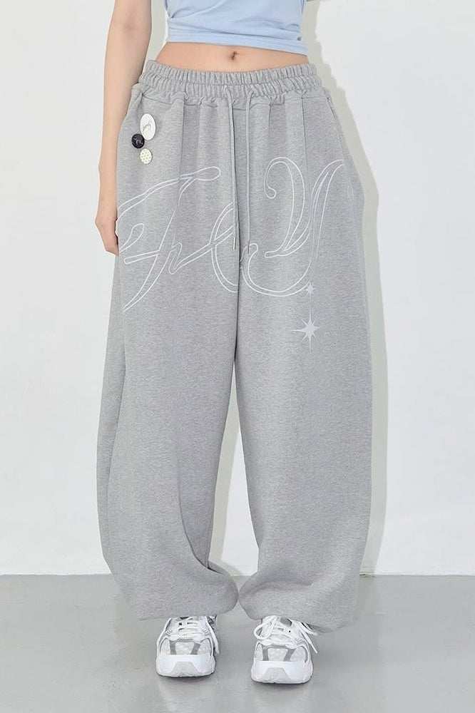 Pantalones Casuales Vintage con Ala de Letra de Hip-hop