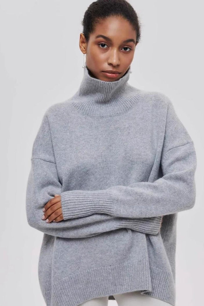 Jersey de cuello alto y corte holgado