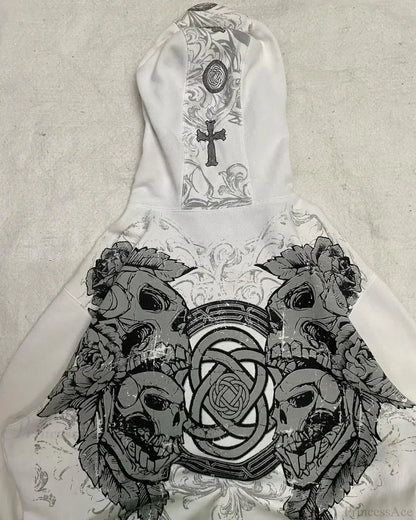 Affliction Gothic Skull Zipper Hoodie