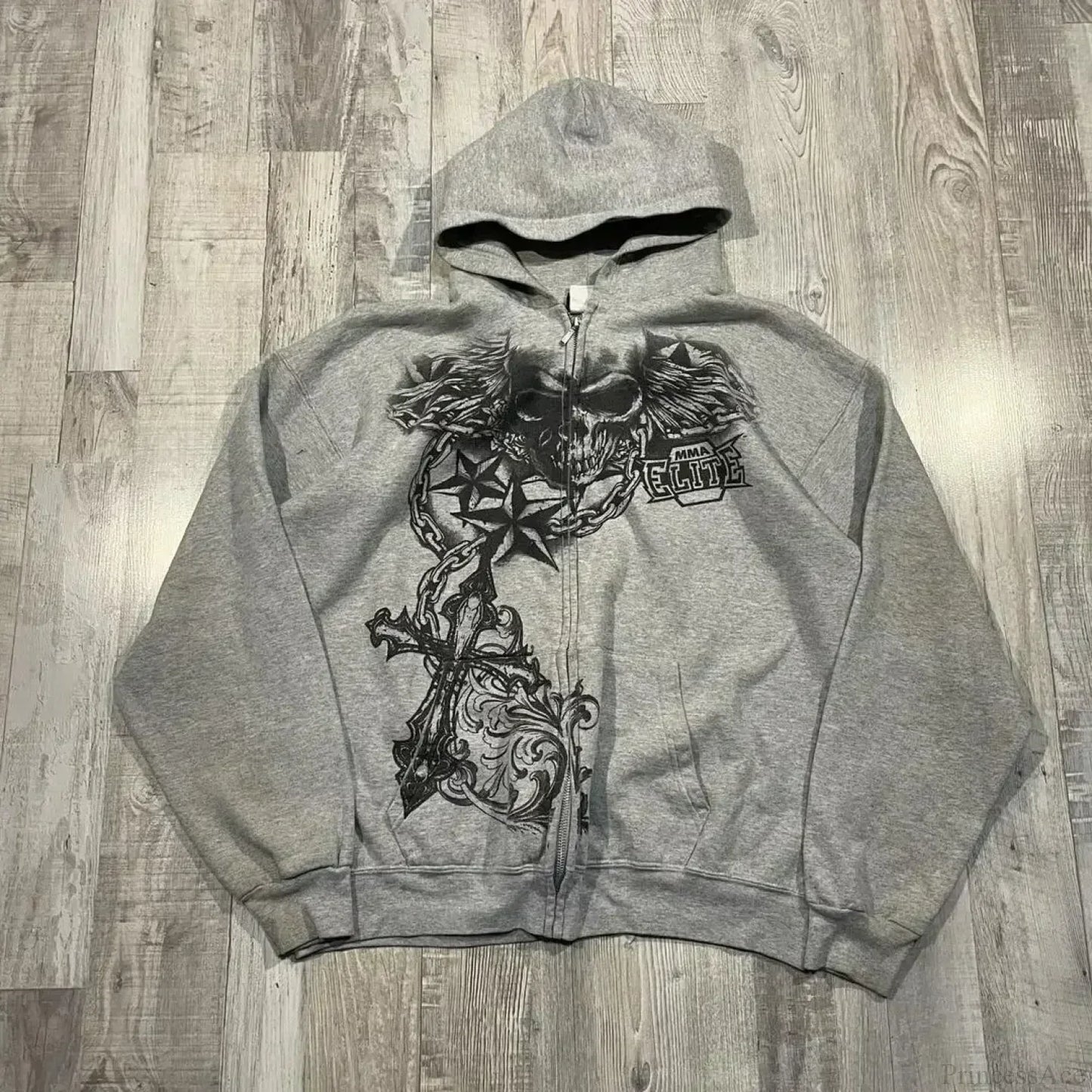 Affliction Gothic Skull Zipper Hoodie