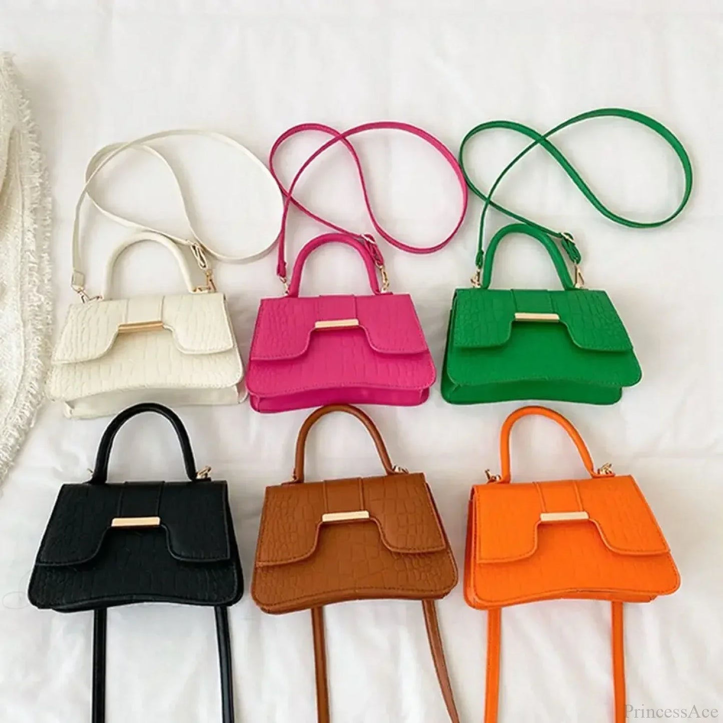 Alligator Pattern Small Square Vintage PU Leather Crossbody Handbag