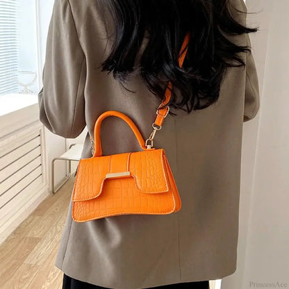 Alligator Pattern Small Square Vintage PU Leather Crossbody Handbag