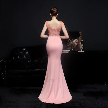 Amelia embroidered Stylish sequined fishtail dress