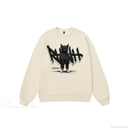 Anime Print Fleece Vintage Sweatshirt