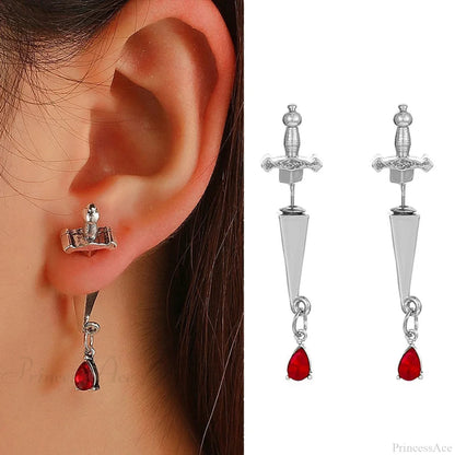 Antique Dim Gothic Blade Stiletto Earring