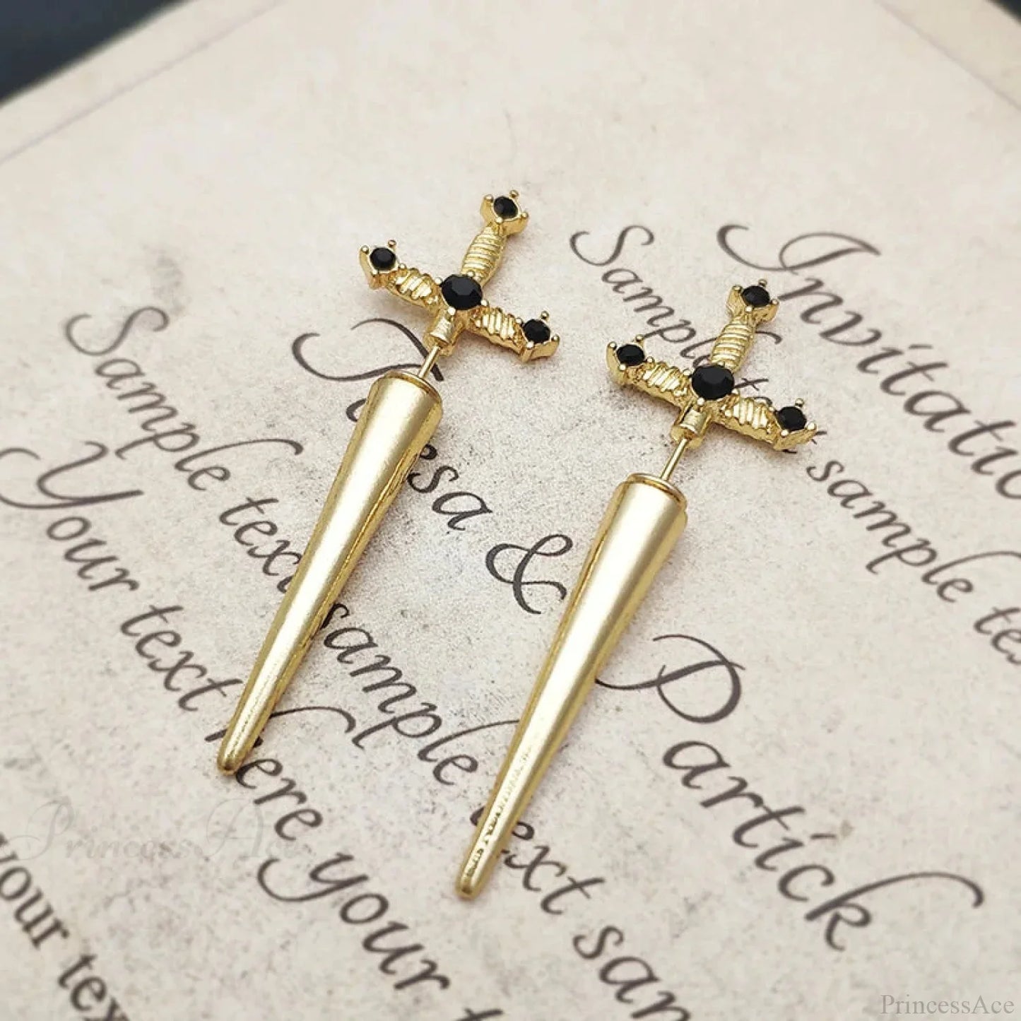 Antique Dim Gothic Blade Stiletto Earring