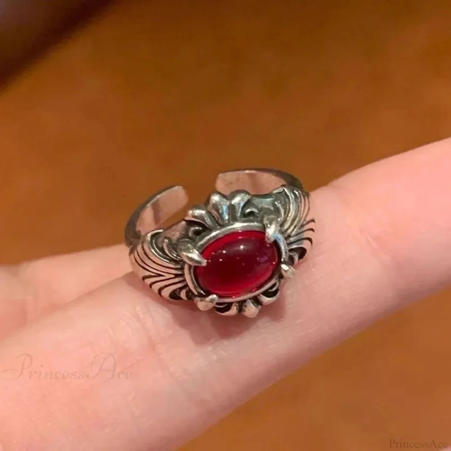 Antique Mysterious Crimson Crystal Cross Band