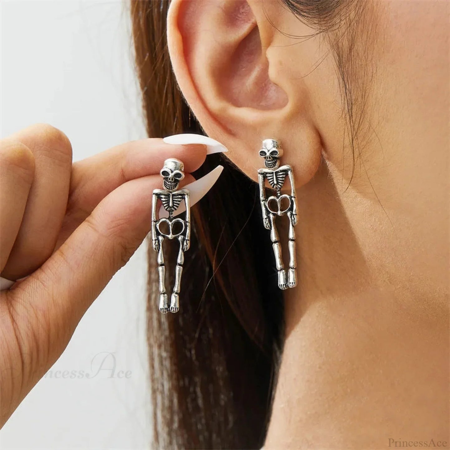 Antique Skeleton Vintage Gold Drop Earring