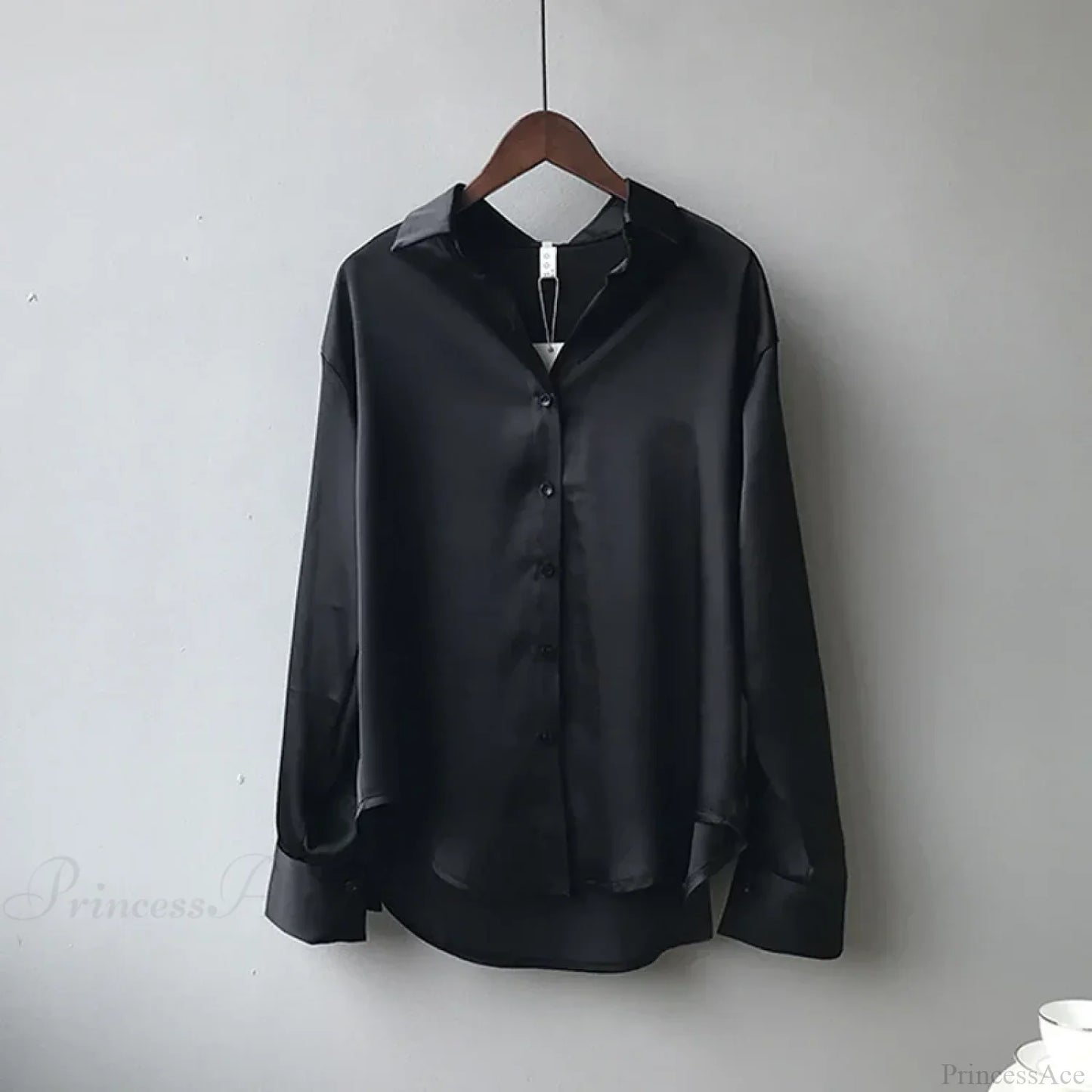 Autumn Button Up Satin Vintage White Blouse