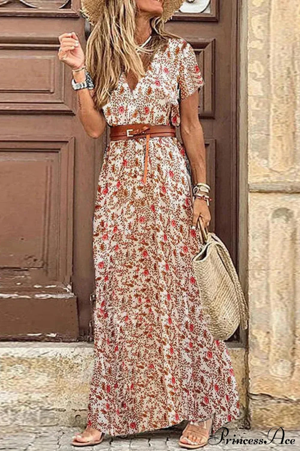 Autumn High Split Boho Maxi Dress