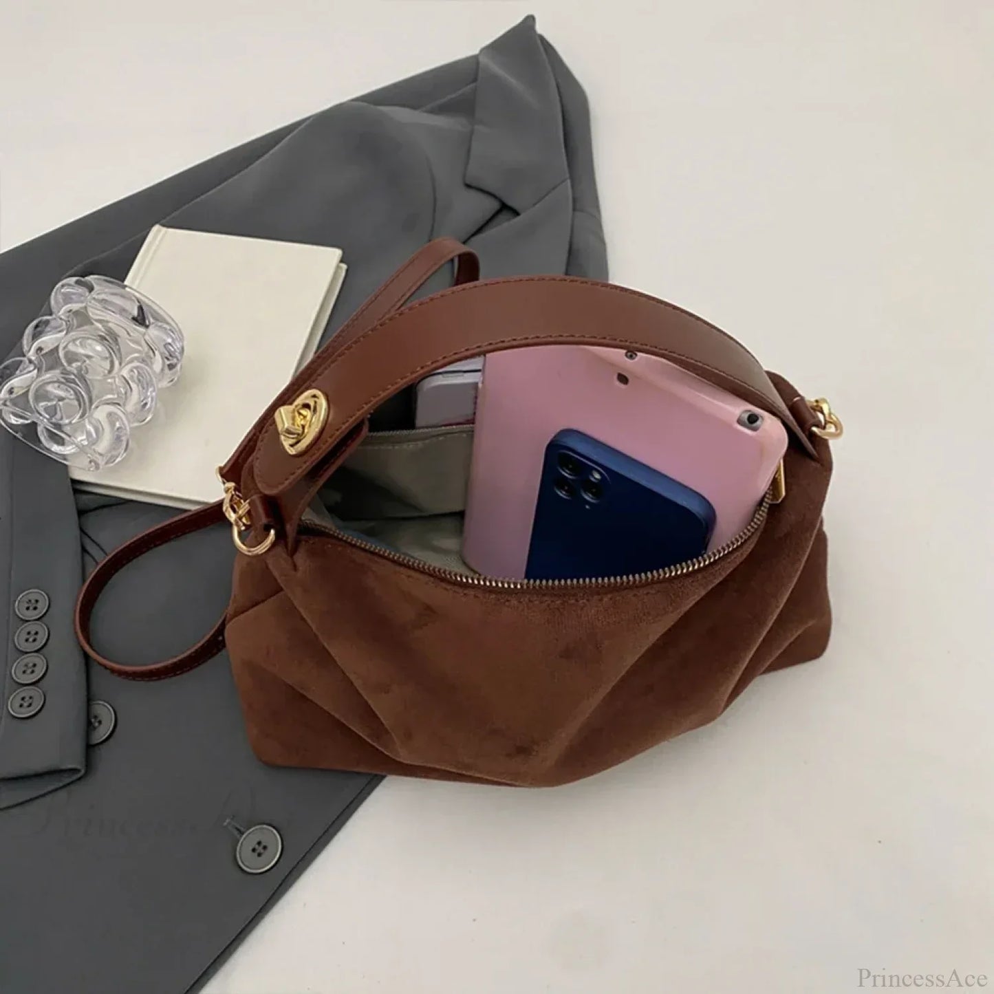 Autumn Winter Matte Suede Cow Leather Handbag