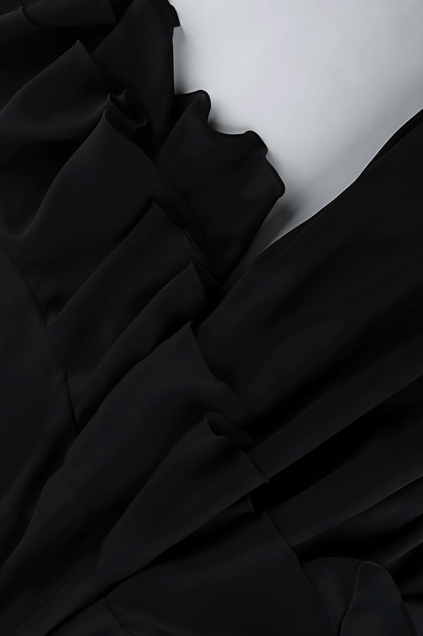 Minivestido Elegante con Capa de Volantes y Manga Media