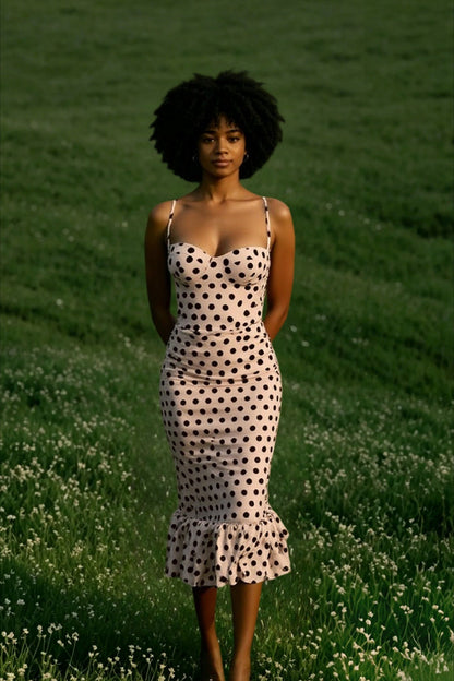 Polka Dot Shirred Slip Birthday Dress