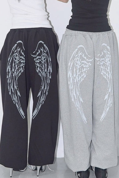 Pantalones Casuales Vintage con Ala de Letra de Hip-hop