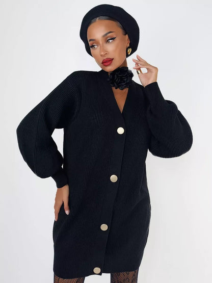 Solid Loose Knit Cardigan