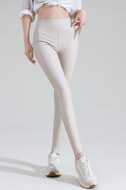 Leggings de imitación piel con forro polar