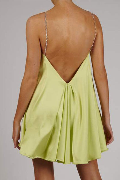 Vestido de fiesta sexy con cuello en V profundo y espalda descubierta