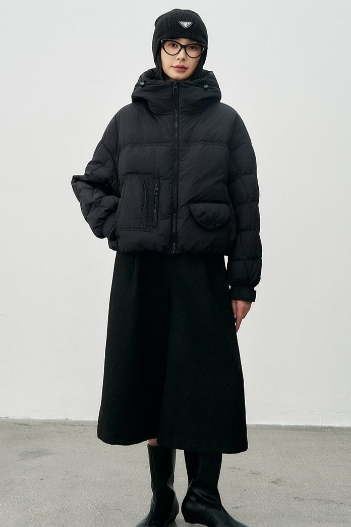 Chaqueta acolchada corta de corte relajado