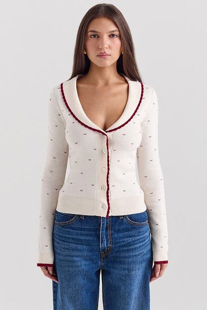 Cárdigan de bouclé estilo chic francés